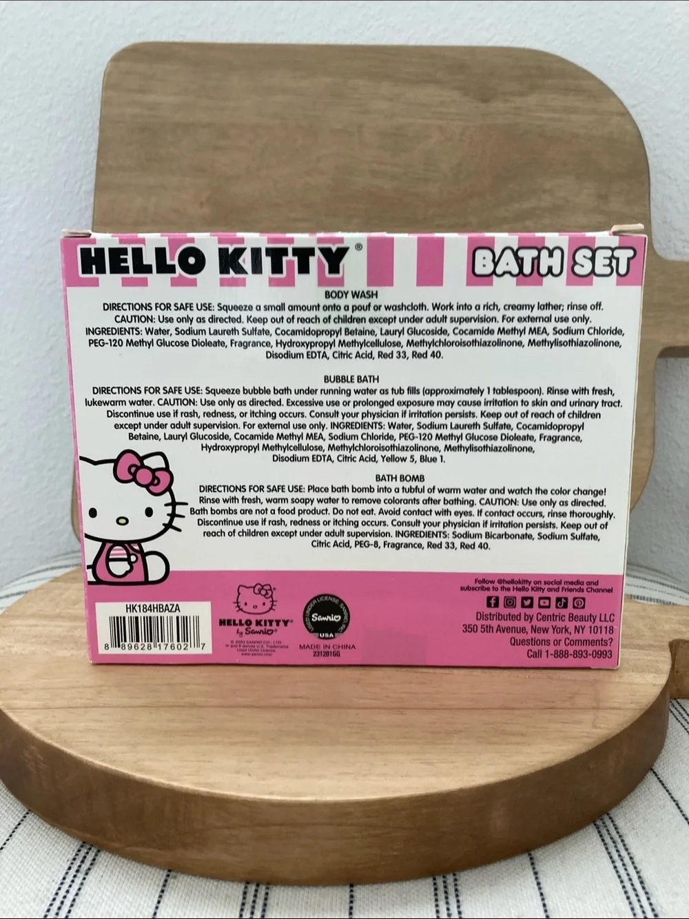 SALE! NWT Hello Kitty Pink & Teal Kids Bath Set with Bubble Bath and Body Wash